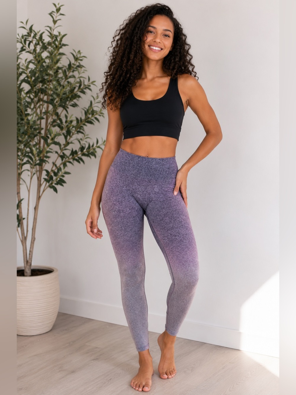 Senita Athletics Eggplant Ombré Leggings small